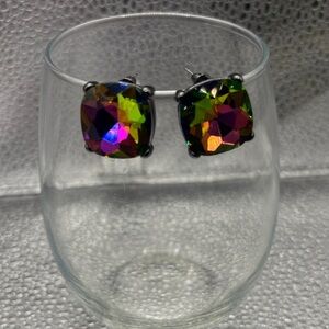 Iridescent Square Stud Earrings